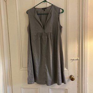 Eileen Fisher grey linen/blend  summer dress